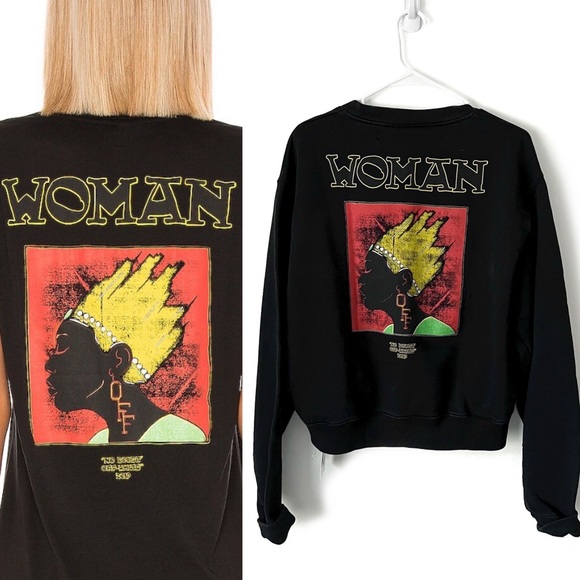 Off-White Sweaters - OFF WHITE x Virgil Abloh Black Betty Graphic Sweatshirt Sz L